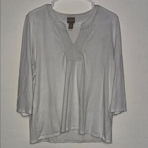 Chico's Light Gray V-Neck Tunic